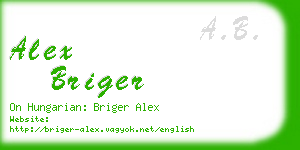 alex briger business card